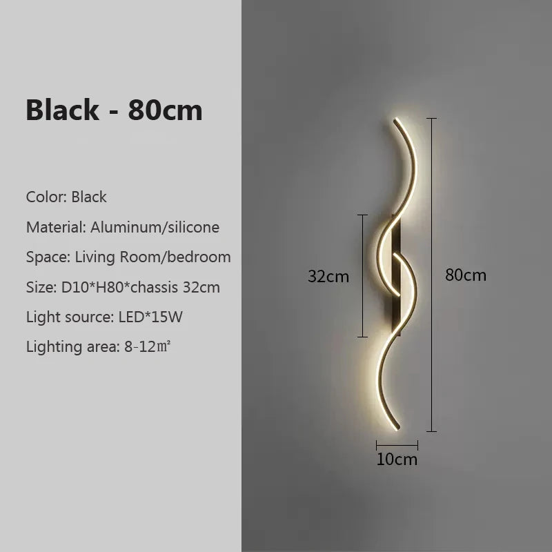 Moderna lâmpada de parede led minimalista luz led quarto cabeceira longa tira arandelas sala estar sofá casa luminária interior