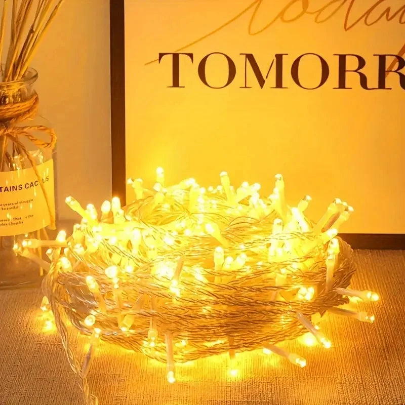 10/20/50/80leds luzes da corda festivas luzes da corda led para o natal dia das bruxas páscoa dia dos namorados eid sem baterias incluídas