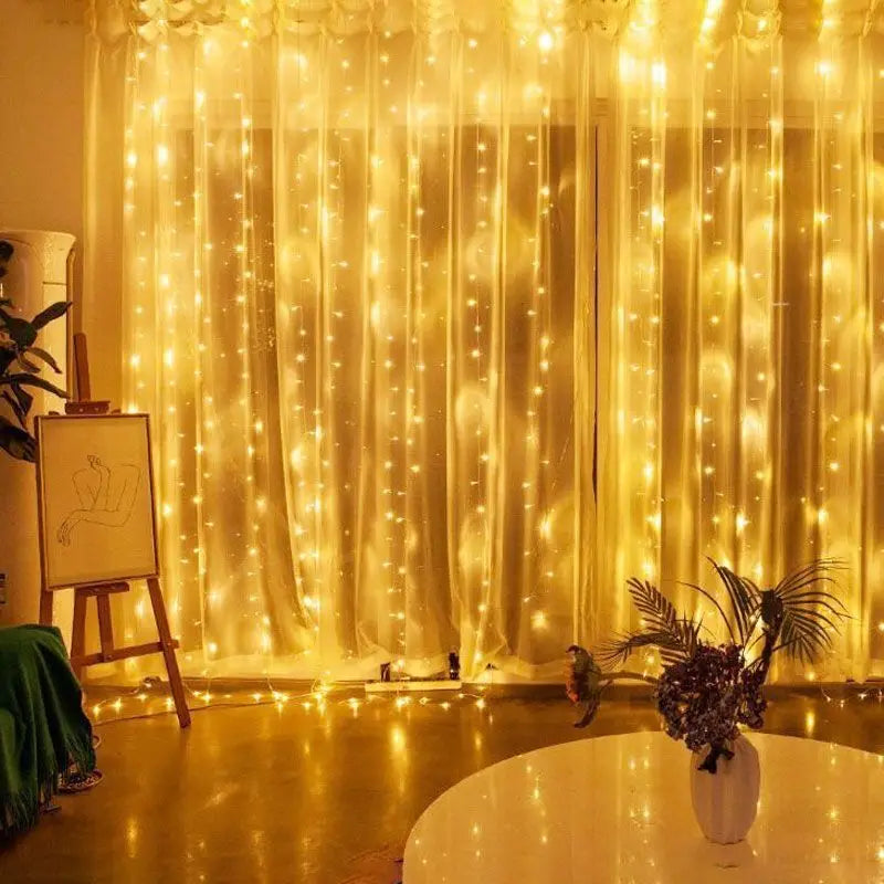 3/4/6m cortina led luzes da corda guirlanda usb festão controle remoto luzes da guirlanda de fadas decoração natal para o quarto casa