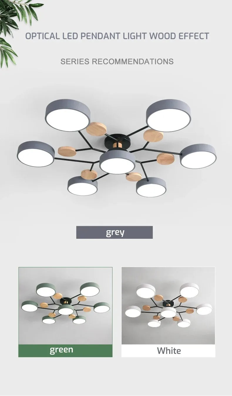 Lustre LED com 3 Cores Diferentes, Iluminação Interior, Adequado para Sala de Estar, Quarto, Hotel, Apartamento, Estudo, Decoração do Lar
