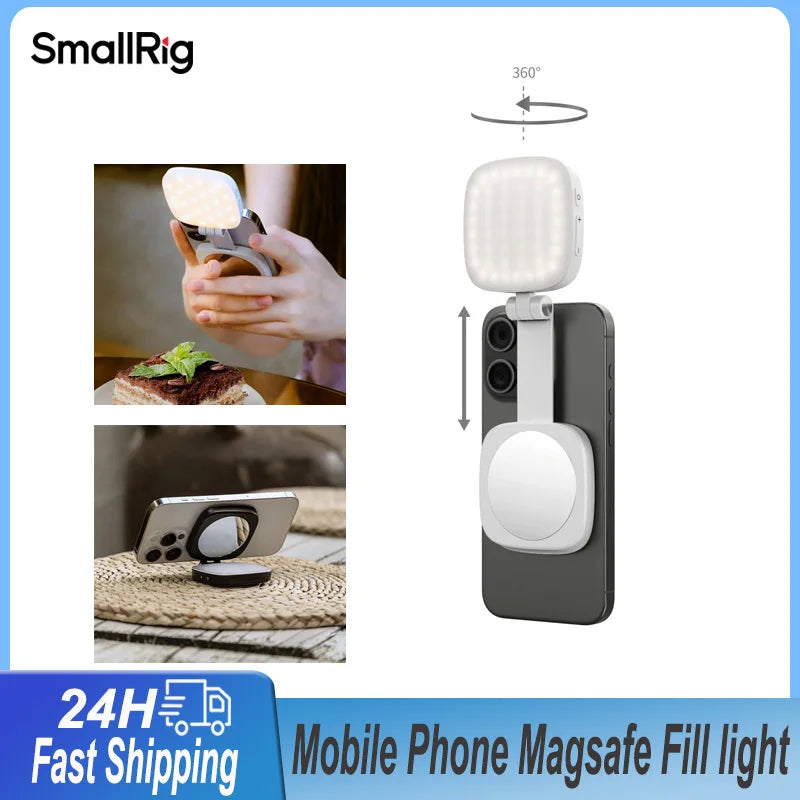 Smallrig vibe p48 telefone selfie luz de bolso luz de preenchimento magnético magsafe para iphone 16 15 14 pro max bi-color led iluminação de vídeo