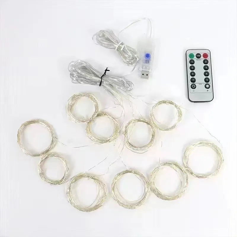 3/4/6m cortina led luzes da corda guirlanda usb festão controle remoto luzes da guirlanda de fadas decoração natal para o quarto casa