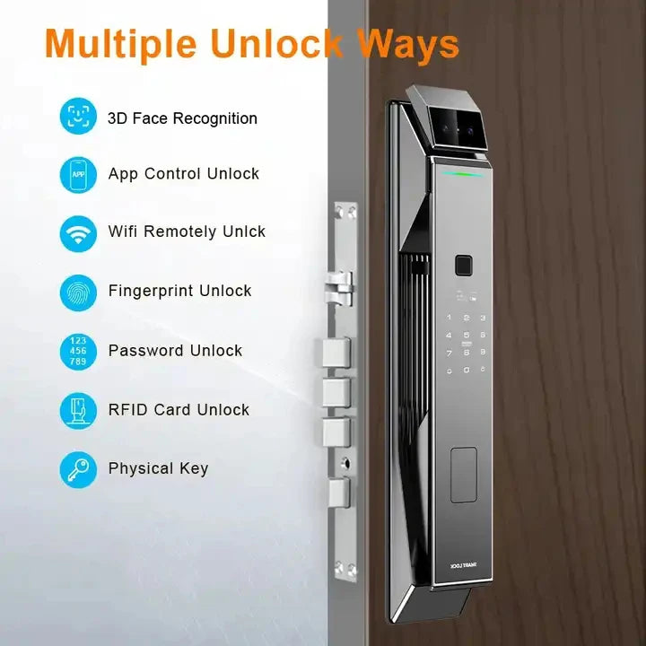 Fechadura inteligente com impressão digital, fechadura para porta de entrada sem chave, fechadura inteligente para porta frontal com código - fechadura inteligente com controle por aplicativo