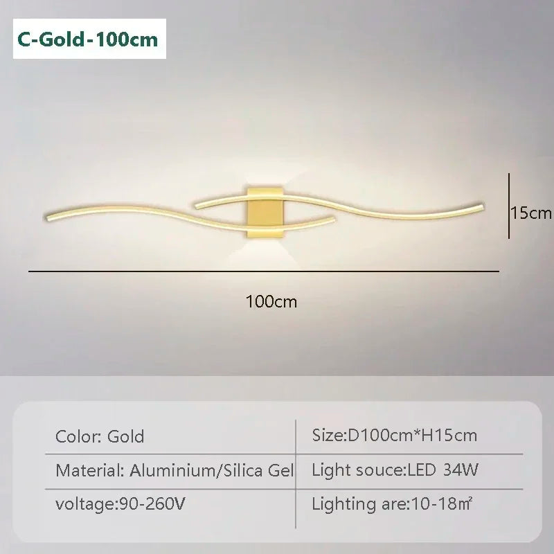 Moderna lâmpada de parede led 100/120cm tira longa arandela sala estar quarto cabeceira barra decoração casa controle remoto led lustre