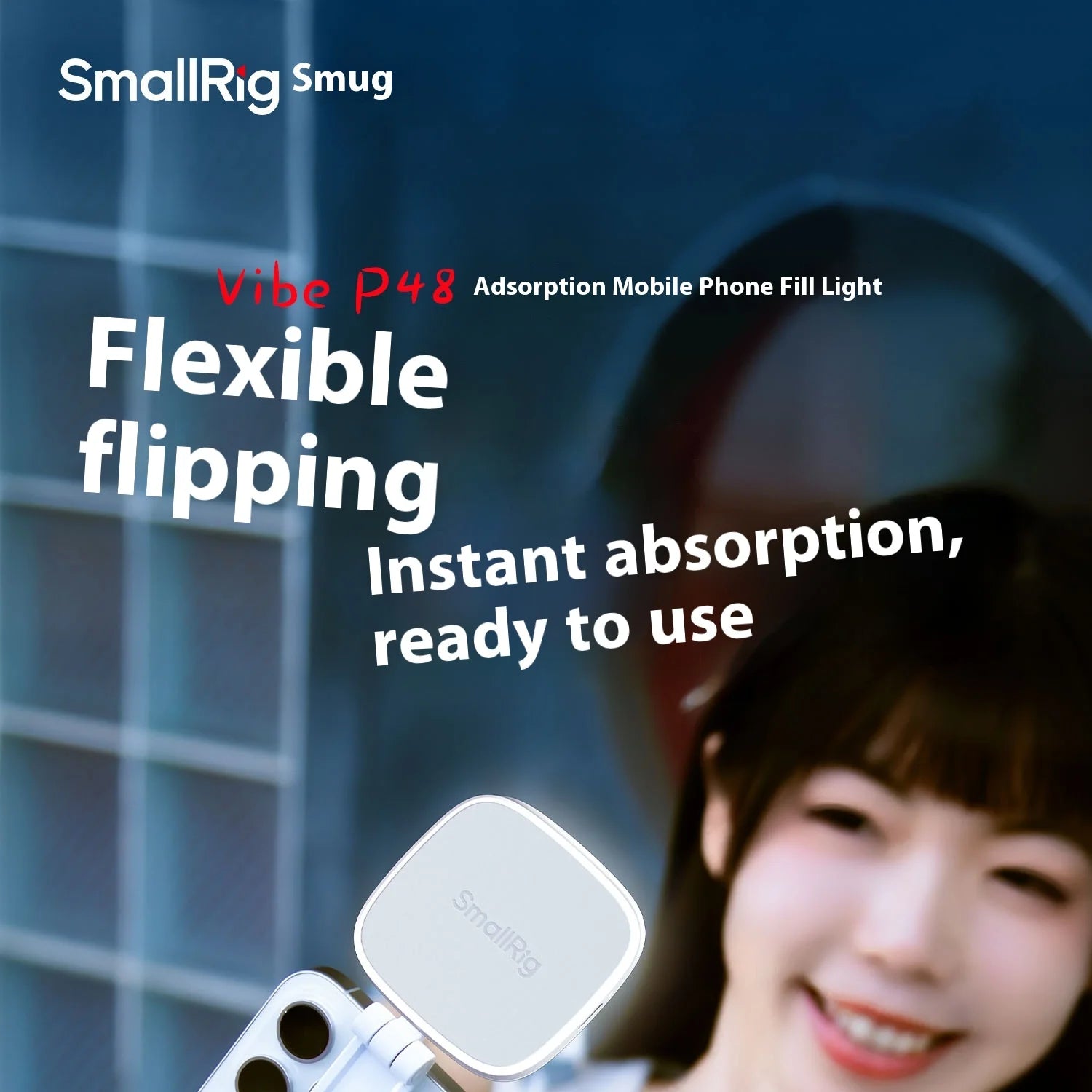 Smallrig luz magnética do telefone, p48 bicolor regulável led luz de preenchimento dobrável magsafe beleza lâmpada painel macio, para iphone16/android