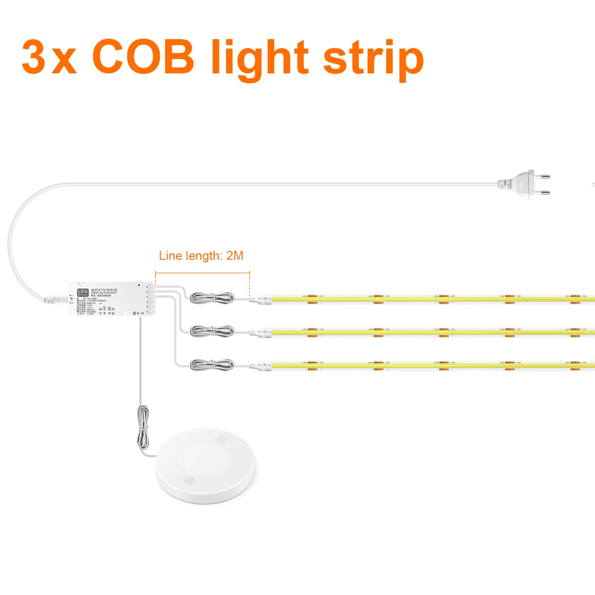 Placa acústica led decorativa cob tira de luz toque regulável parede fundo lâmpada mostrar prateleira sob o armário quarto luz da noite