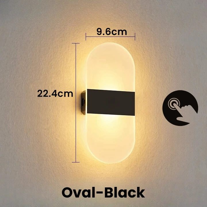 Interruptor do sensor de toque conduziu a lâmpada parede usb recarregável sem fio acrílico escada luz da noite quarto corredor cozinha arandela iluminação
