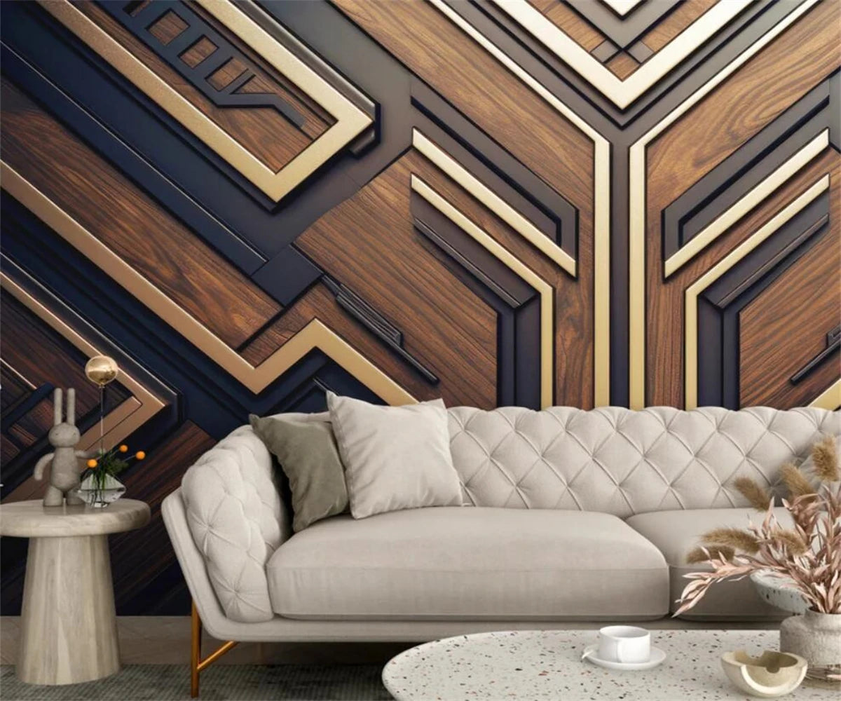 Beibehang Personalize a mais recente decoração de quarto e sala de estar com papel de parede de fundo geométrico abstrato tridimensional