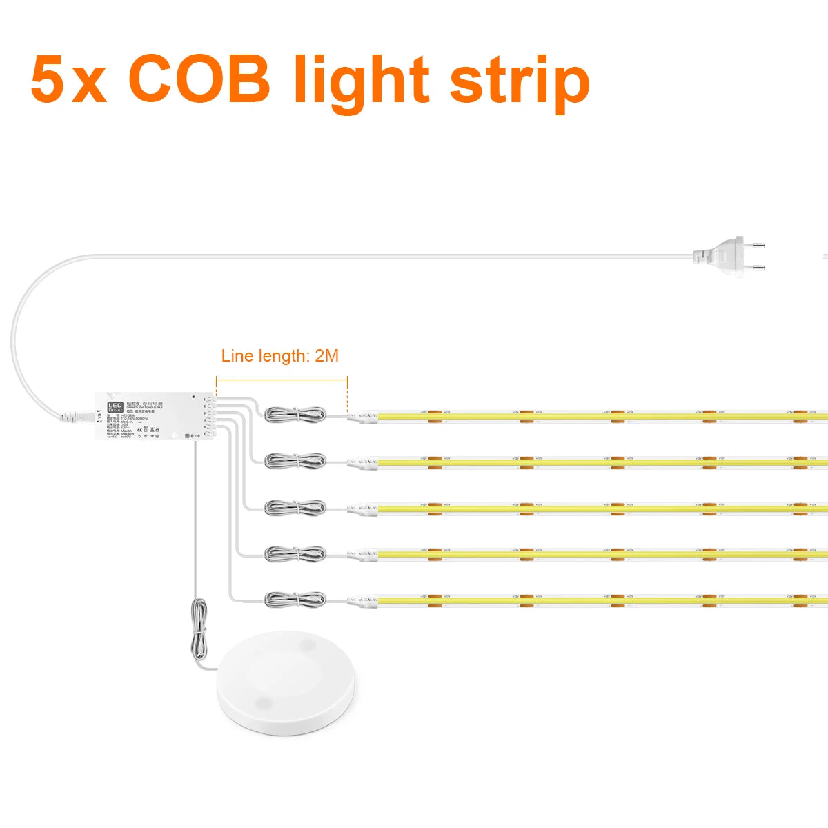 Placa acústica led decorativa cob tira de luz toque regulável parede fundo lâmpada mostrar prateleira sob o armário quarto luz da noite