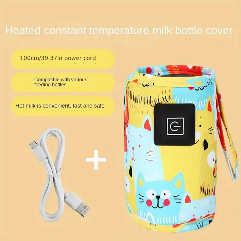 Aquecedor de água de leite USB, bolsa isolada para carrinho de viagem, aquecedor de mamadeira de enfermagem, aquecedor de alimentação de mamadeira portátil, Natal, Hallowee