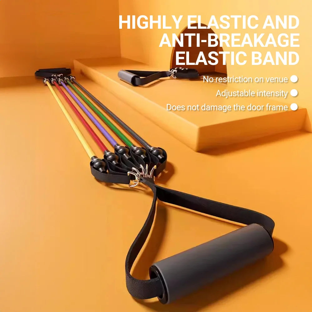 Conjunto de faixas de resistência para musculação, tensor multifuncional, cinto de treinamento muscular, faixas elásticas, equipamento fitness portátil
