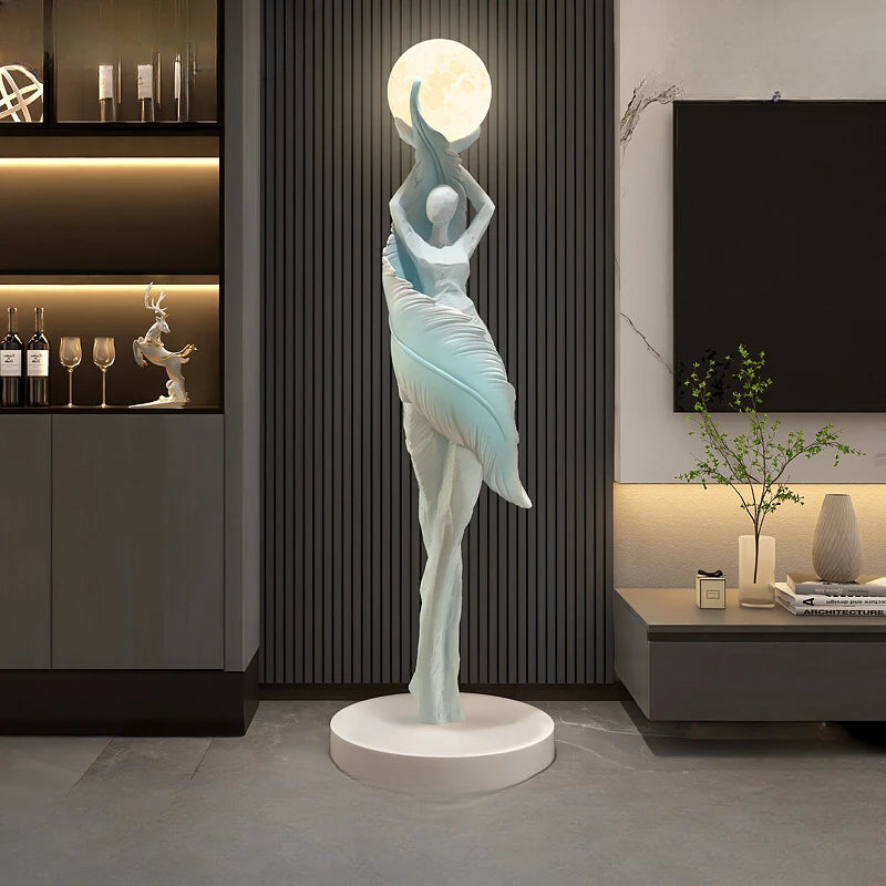 Home Decor Pena Abstrata Menina Arte Escultura, Tamanho Grande Figura Estátua, Sala de Estar Decoração Pavimento, Resina Artesanato Presente, Arte Moderna Ornamento