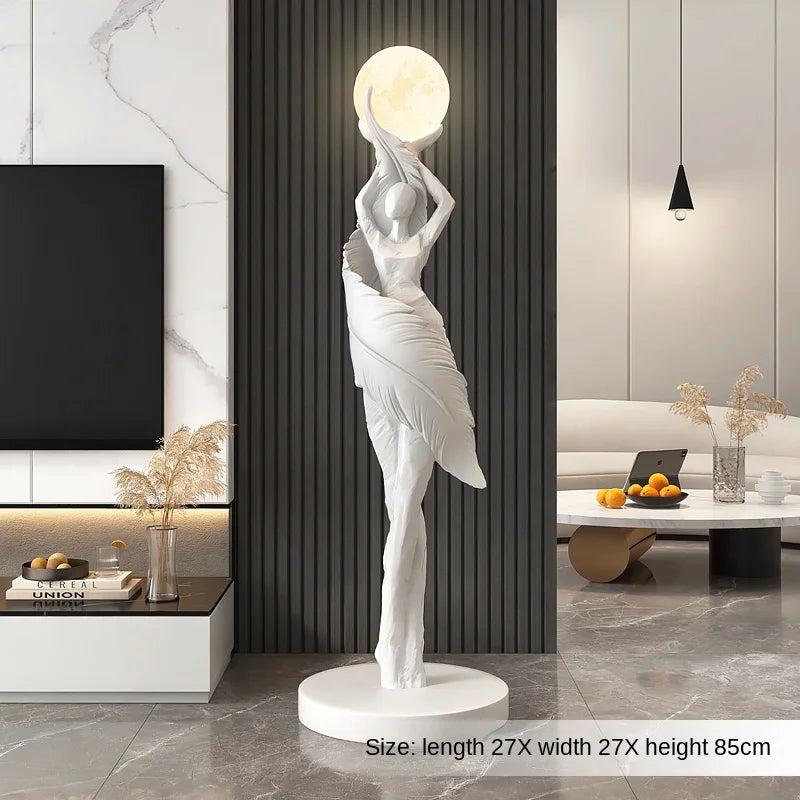 Home Decor Pena Abstrata Menina Arte Escultura, Tamanho Grande Figura Estátua, Sala de Estar Decoração Pavimento, Resina Artesanato Presente, Arte Moderna Ornamento