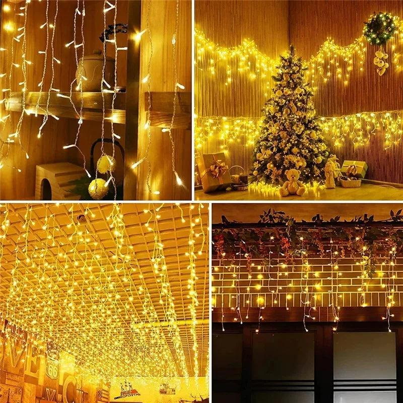 8 modos usb vara de gelo luz corda natal led luz guirlanda interior festa em casa jardim ano novo quarto cortina decoração