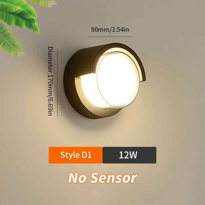 Lâmpada de parede led iluminação radar sensor movimento AC85-265V 6/12w branco quente branco frio adequado para decoração casa ao ar livre indoor