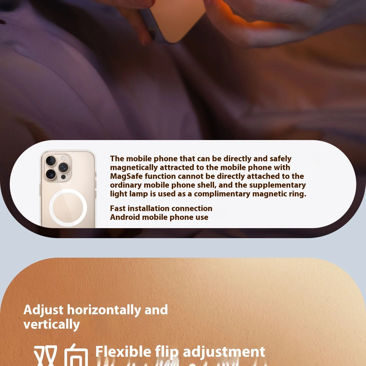 Smallrig luz magnética do telefone, p48 bicolor regulável led luz de preenchimento dobrável magsafe beleza lâmpada painel macio, para iphone16/android