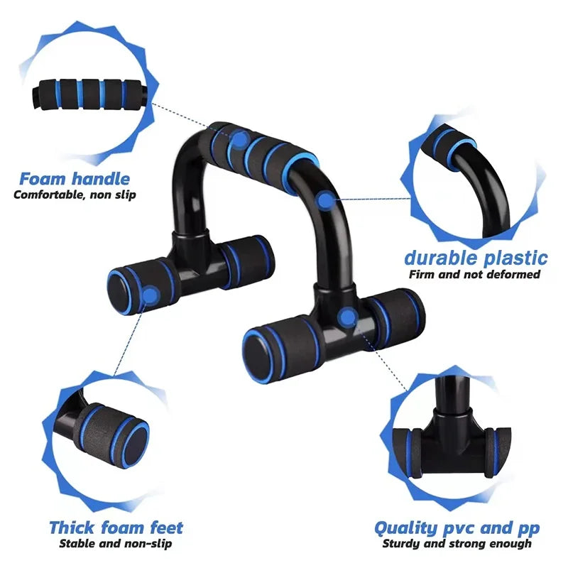 Novos suportes push-up em forma de U para treinamento muscular de fitness familiar e equipamentos de fitness (1 par) - ferramenta de fitness com cabo de esponja
