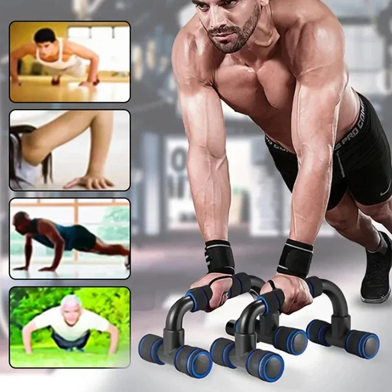 Novos suportes push-up em forma de U para treinamento muscular de fitness familiar e equipamentos de fitness (1 par) - ferramenta de fitness com cabo de esponja