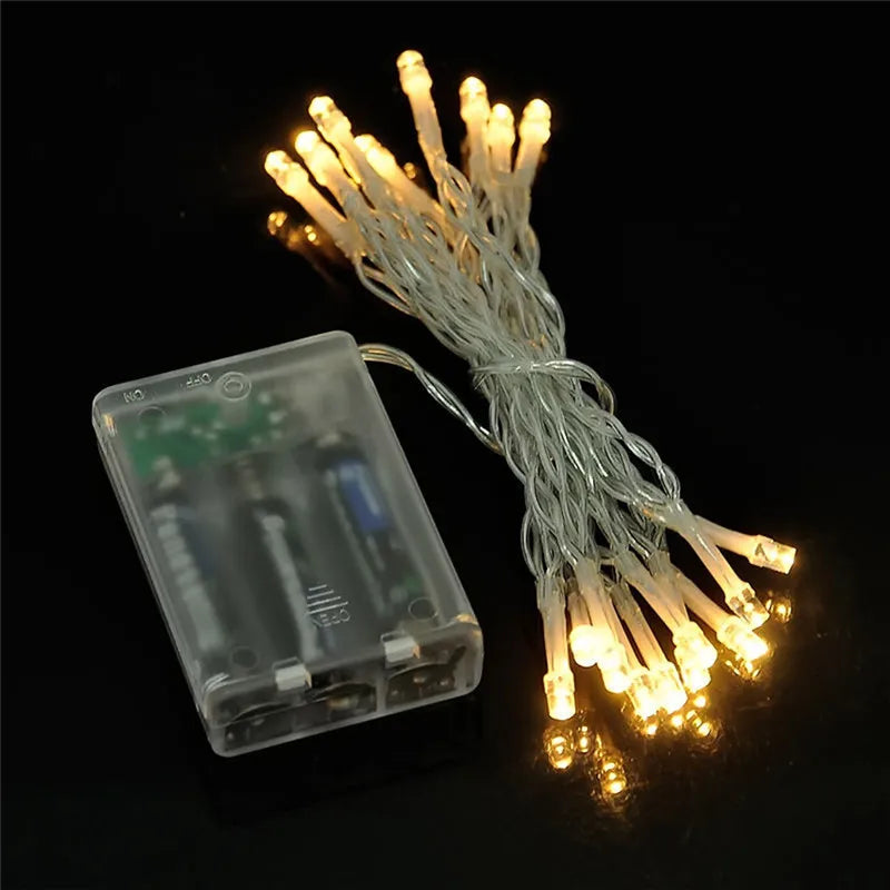 10/20/50/80leds luzes da corda festivas luzes da corda led para o natal dia das bruxas páscoa dia dos namorados eid sem baterias incluídas
