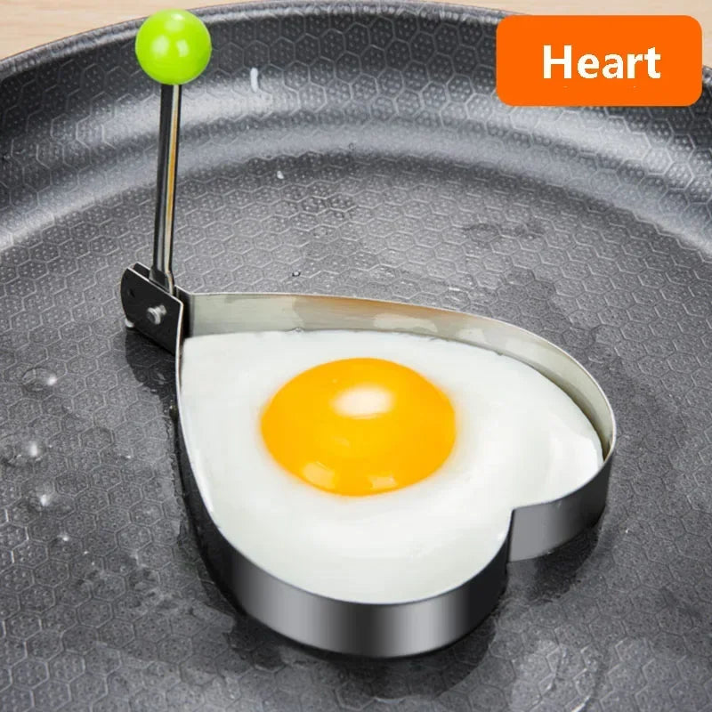 Molde De Ovo Frito De Aço Inoxidável, Fabricante De Panquecas De Coração, Cozimento Ao Pequeno Almoço, Anéis De Omelete, Cozinhar Ferramentas, Acessórios De Cozinha, Gadget, Novo