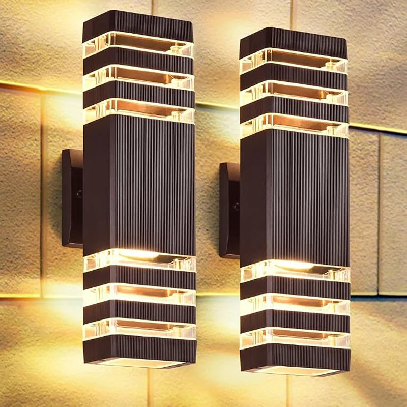 Led luzes de parede ao ar livre e27 para cima para baixo arandela exterior ip65 à prova dip65 água led arandela lâmpada para varanda porta da frente jardim lâmpada parede