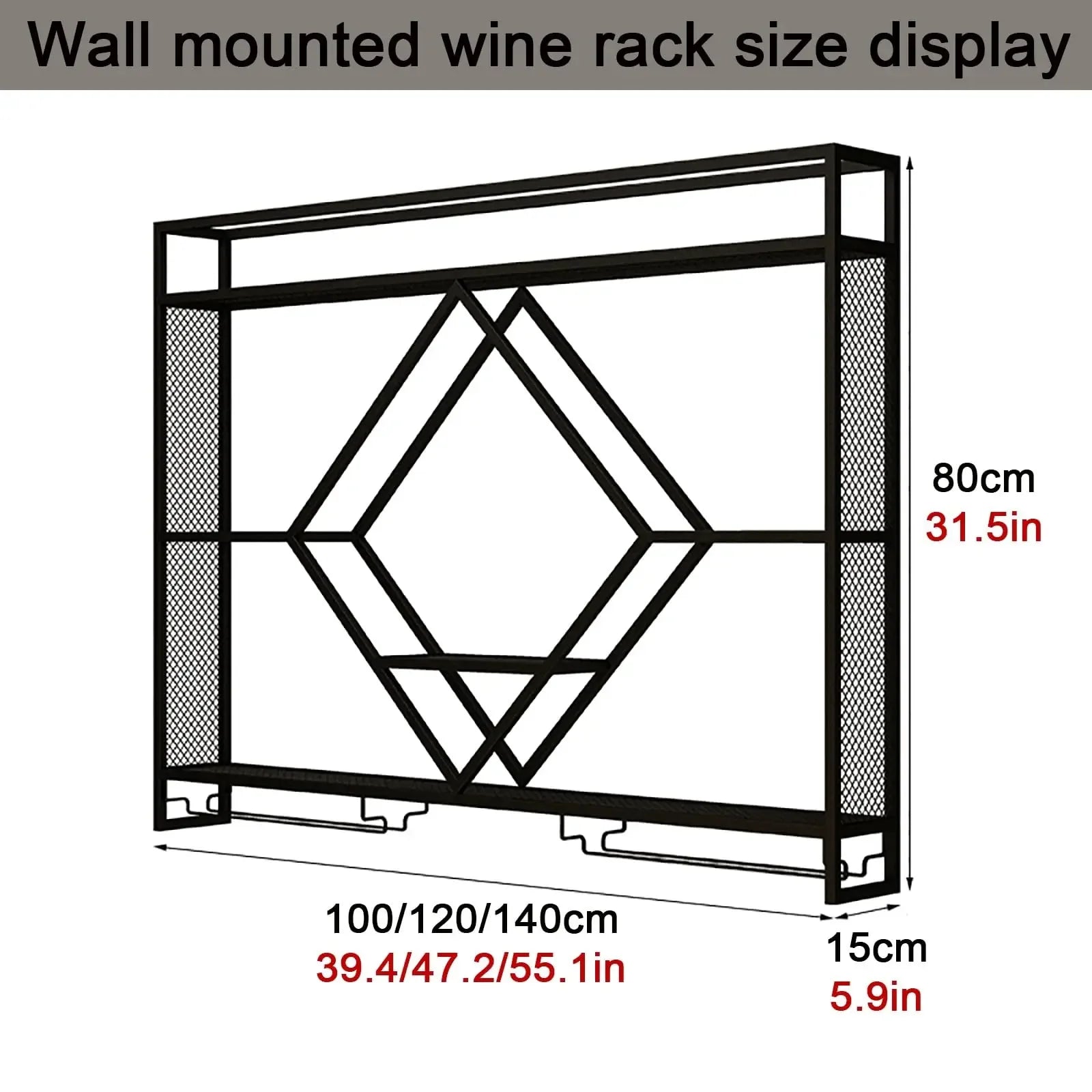 Prateleiras de parede de metal com rack de vinho, suporte de armazenamento de garrafas de licor para cozinha, sala de jantar ou decoração de bar doméstico