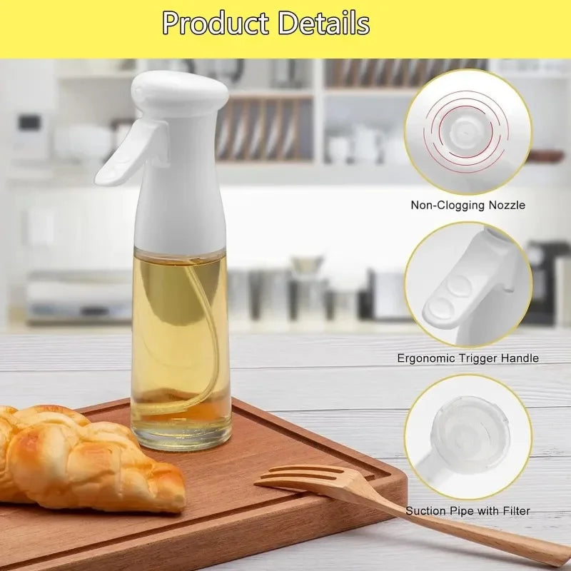 Spray de óleo para cozinhar-dispensador de azeite garrafa pulverizador névoa-reutilizável vinagre de óleo de qualidade alimentar, garrafa de spray acessórios de cozinha
