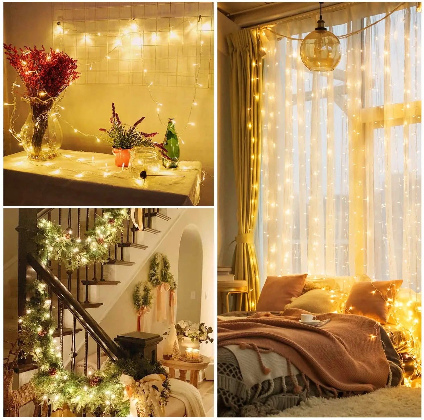 10/20/50/80leds luzes da corda festivas luzes da corda led para o natal dia das bruxas páscoa dia dos namorados eid sem baterias incluídas