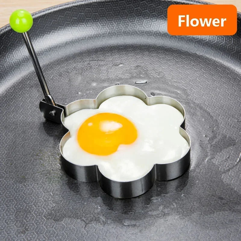 Molde De Ovo Frito De Aço Inoxidável, Fabricante De Panquecas De Coração, Cozimento Ao Pequeno Almoço, Anéis De Omelete, Cozinhar Ferramentas, Acessórios De Cozinha, Gadget, Novo