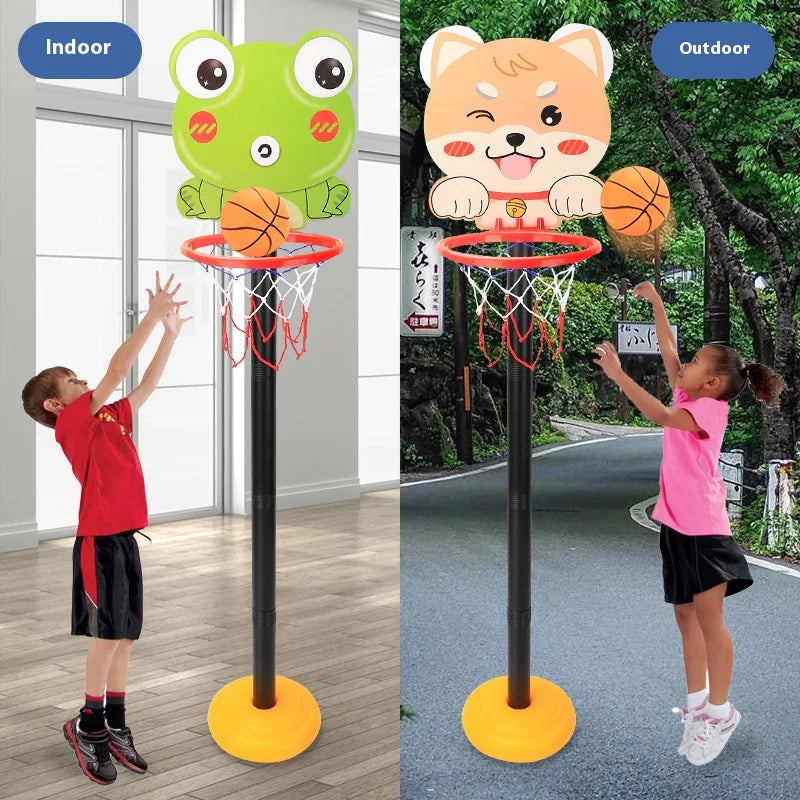 Versão infantil vertical ajustável levantamento rack de basquete ao ar livre casa indoor esportes crtoon rebote pai-filho interacti