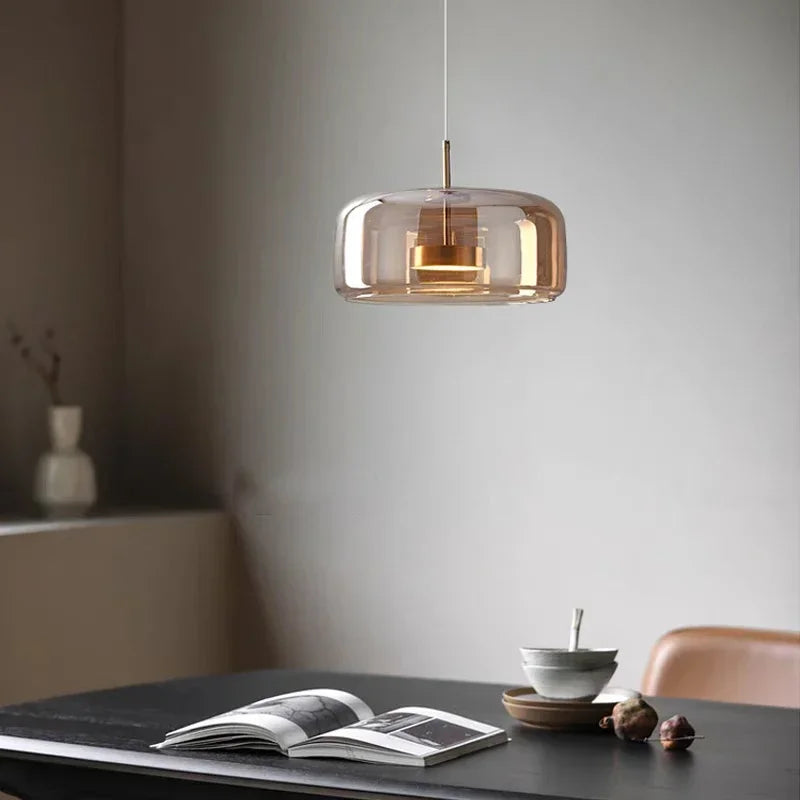 Nordic led pingente de vidro luz simples e moderno restaurante bar balcão café cabeceira decoração interior luminárias