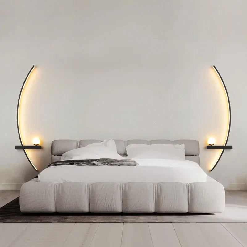 Nordic led lâmpada de parede listras arandela para o quarto cabeceira sala estar estudo escadas decoração casa luminária interior lustre