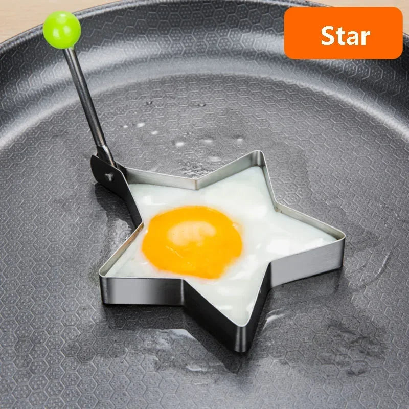Molde De Ovo Frito De Aço Inoxidável, Fabricante De Panquecas De Coração, Cozimento Ao Pequeno Almoço, Anéis De Omelete, Cozinhar Ferramentas, Acessórios De Cozinha, Gadget, Novo