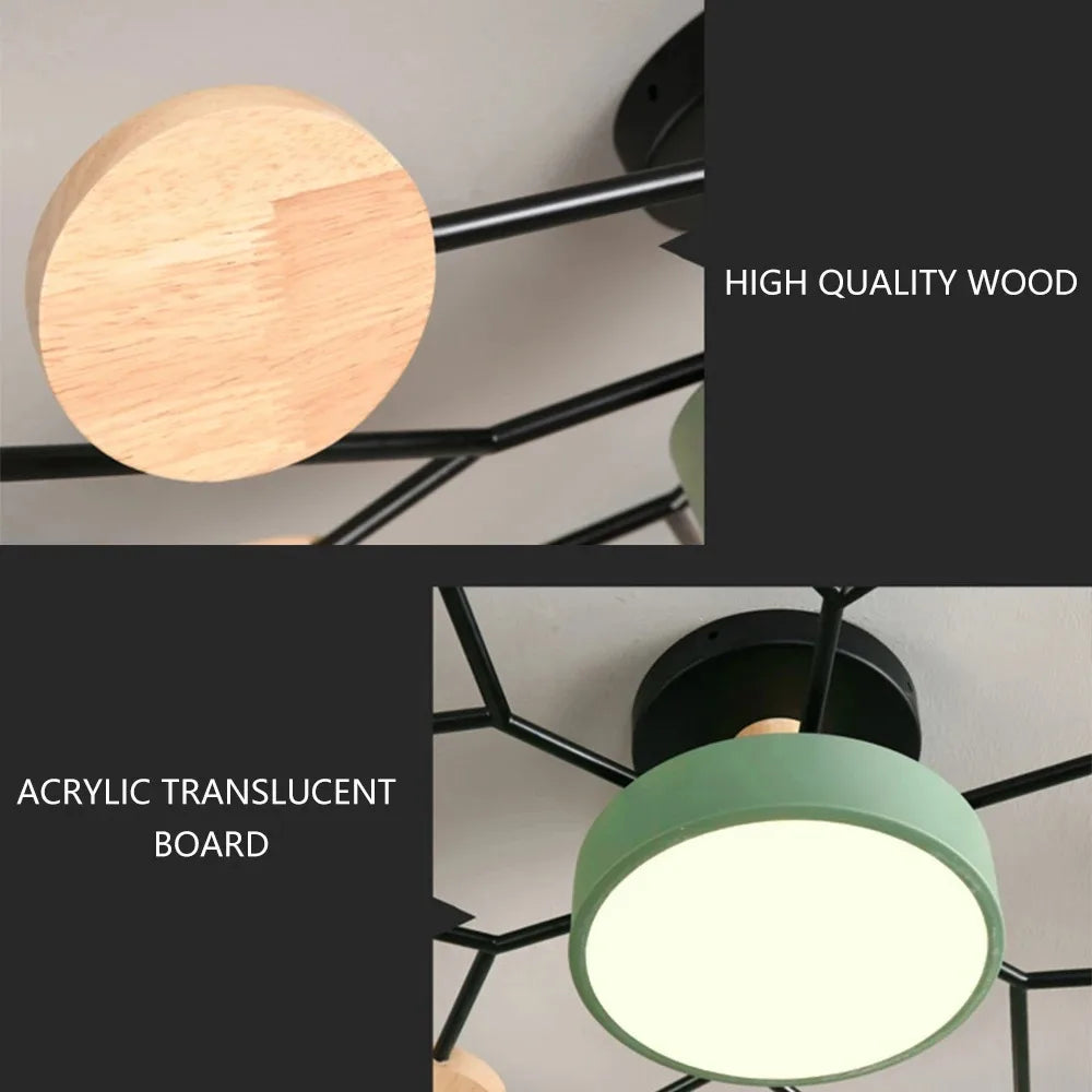 Lustre LED com 3 Cores Diferentes, Iluminação Interior, Adequado para Sala de Estar, Quarto, Hotel, Apartamento, Estudo, Decoração do Lar