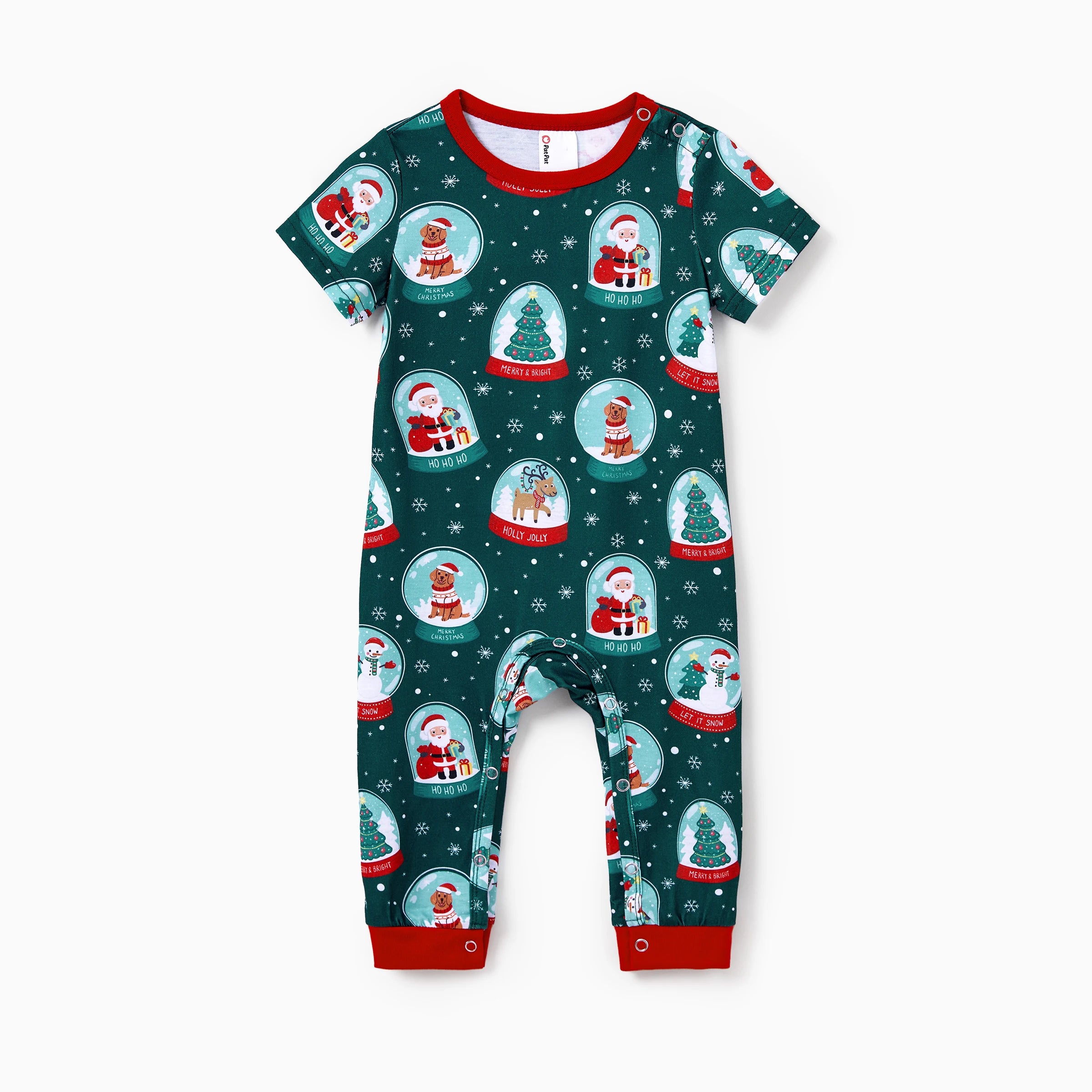 Conjunto de pijamas familiares combinando de Natal PatPat Papai Noel com estampa temática de Natal PJS