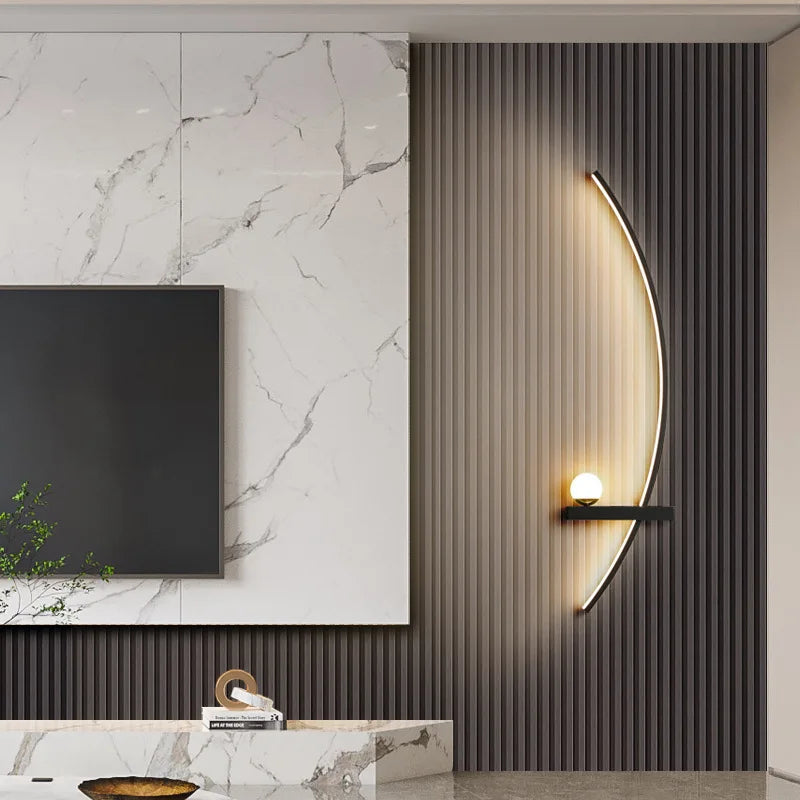 Nordic led lâmpada de parede listras arandela para o quarto cabeceira sala estar estudo escadas decoração casa luminária interior lustre