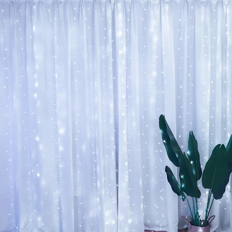 3/4/6m cortina led luzes da corda guirlanda usb festão controle remoto luzes da guirlanda de fadas decoração natal para o quarto casa