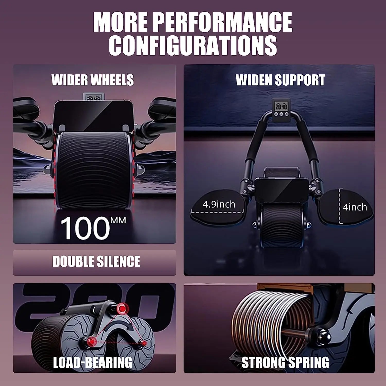 Suporte de cotovelo rebote automático roda abdominal núcleo muscular ab trainer com contador exibição fitness exercício rolo roda