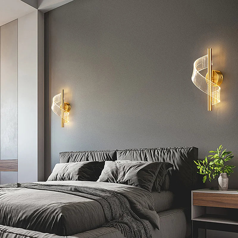 Nordic conduziu a lâmpada de parede iluminação interior para o quarto cabeceira sala fundo luz parede moderna decoração interior arandelas