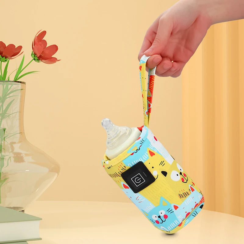 Aquecedor de água de leite USB, bolsa isolada para carrinho de viagem, aquecedor de mamadeira de enfermagem, aquecedor de alimentação de mamadeira portátil, Natal, Hallowee