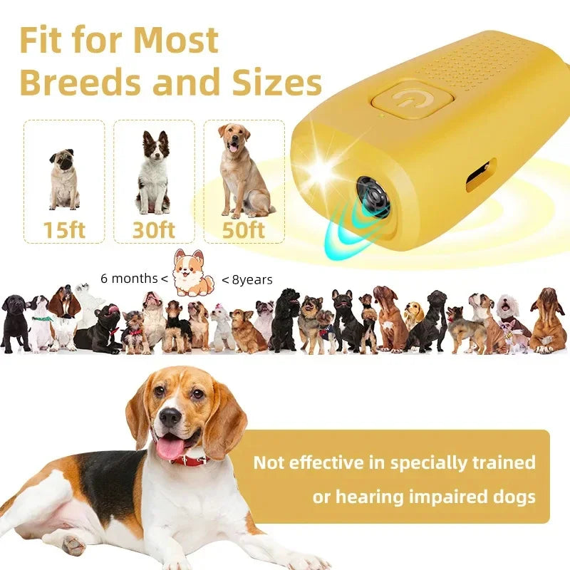 MINI ULTRSONIC DOG TRAINER Repelente de cães Repelente ultrassônico de cães com LED eficaz para cães Dispositivo de treinamento anti-latidos