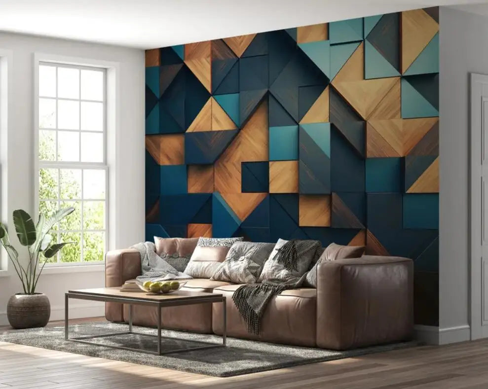 Beibehang Personalize a mais recente decoração de quarto e sala de estar com papel de parede de fundo geométrico abstrato tridimensional