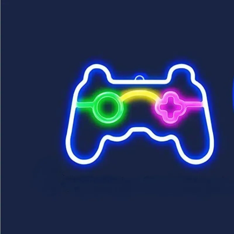Gamepad sinal de néon para gamer sala parede decoração para casa azul led night light playstation bar jogo hall lâmpada presentes legais
