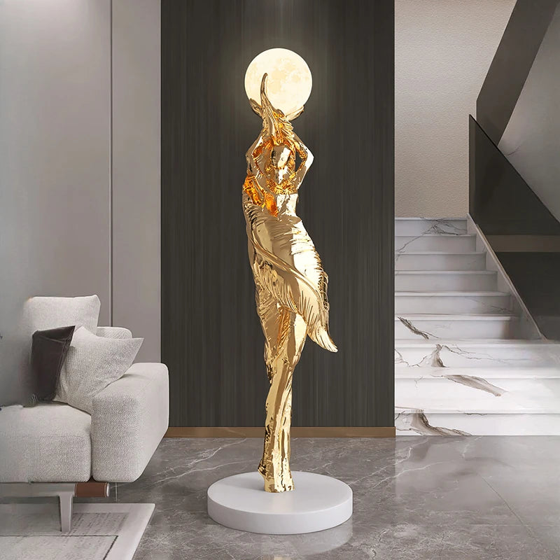 Home Decor Pena Abstrata Menina Arte Escultura, Tamanho Grande Figura Estátua, Sala de Estar Decoração Pavimento, Resina Artesanato Presente, Arte Moderna Ornamento