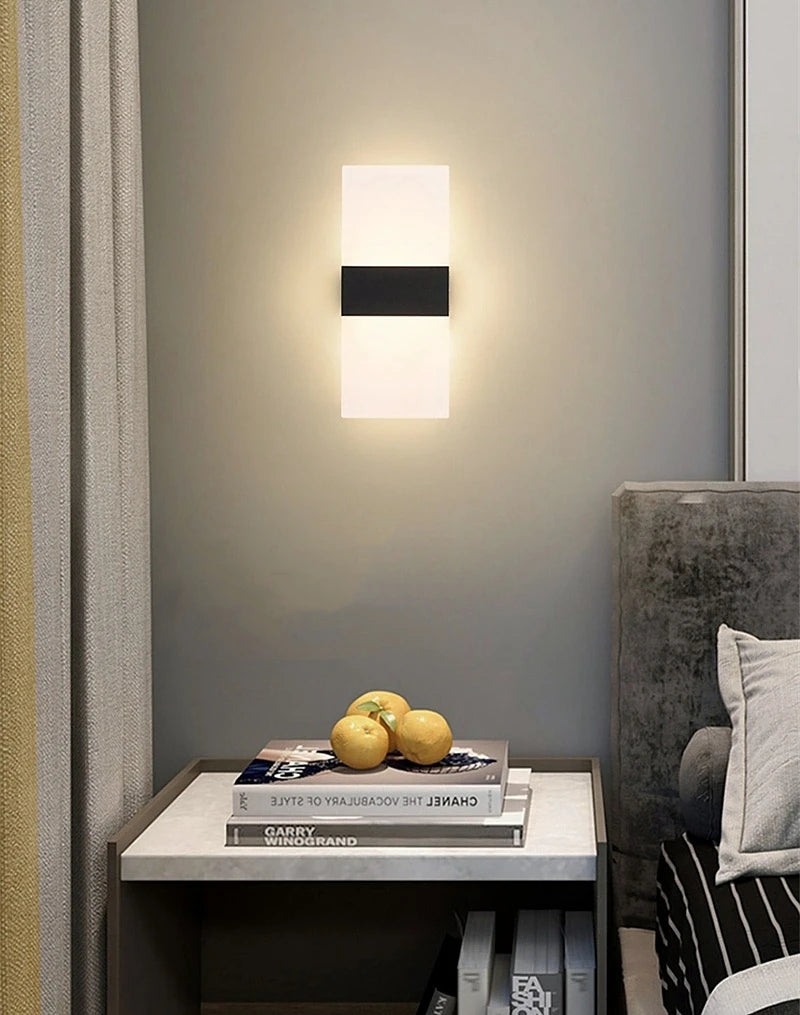 Interruptor do sensor de toque conduziu a lâmpada parede usb recarregável sem fio acrílico escada luz da noite quarto corredor cozinha arandela iluminação