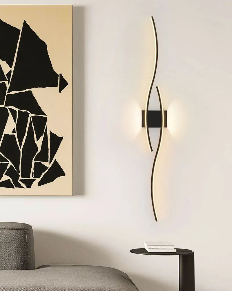 Luzes de parede LED internas para quarto, lâmpadas de parede LED para cima e baixo, luminárias para fundo do sofá, iluminação interior, preto