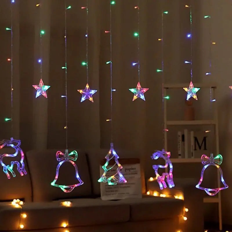Led guirlanda de natal luzes da corda cortina de fadas luz para casa festa de ano novo casamento decoração do feriado