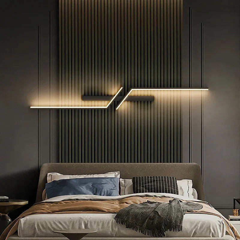 Moderna lâmpada de parede led 100/120cm tira longa arandela sala estar quarto cabeceira barra decoração casa controle remoto led lustre