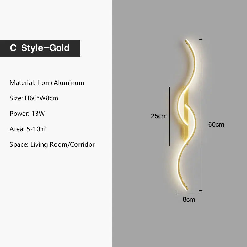 Luzes de parede LED internas para quarto, lâmpadas de parede LED para cima e baixo, luminárias para fundo do sofá, iluminação interior, preto