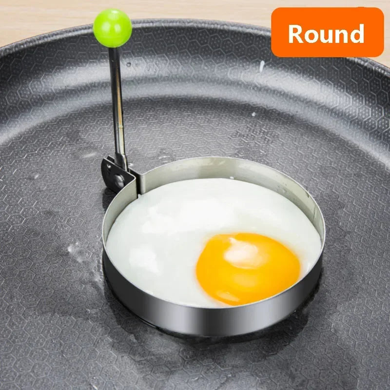 Molde De Ovo Frito De Aço Inoxidável, Fabricante De Panquecas De Coração, Cozimento Ao Pequeno Almoço, Anéis De Omelete, Cozinhar Ferramentas, Acessórios De Cozinha, Gadget, Novo